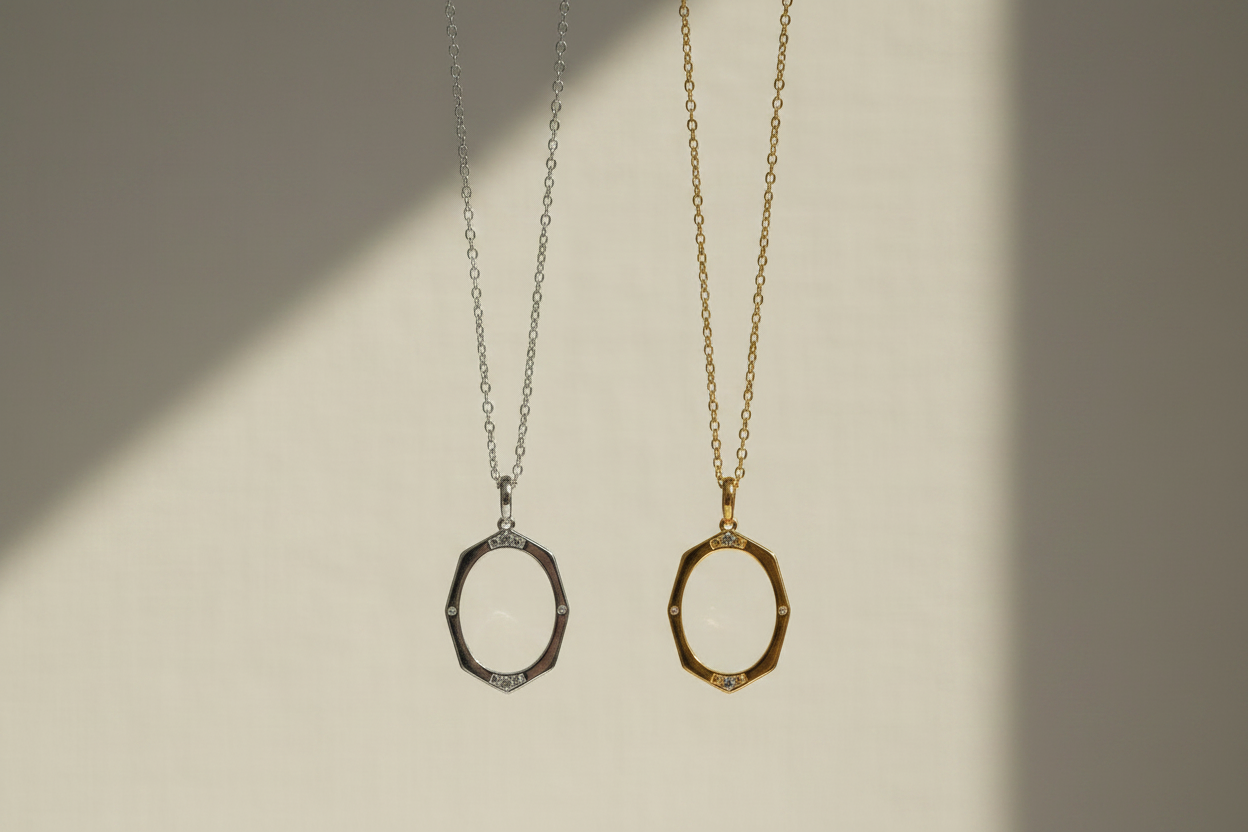 Eterna Gleam Necklaces Hanging Gold and Silver