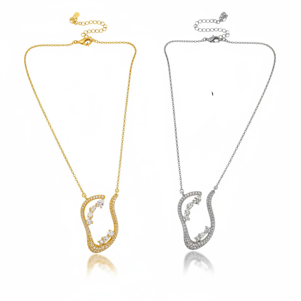 Eternal Wave Necklace – Gold & Silver