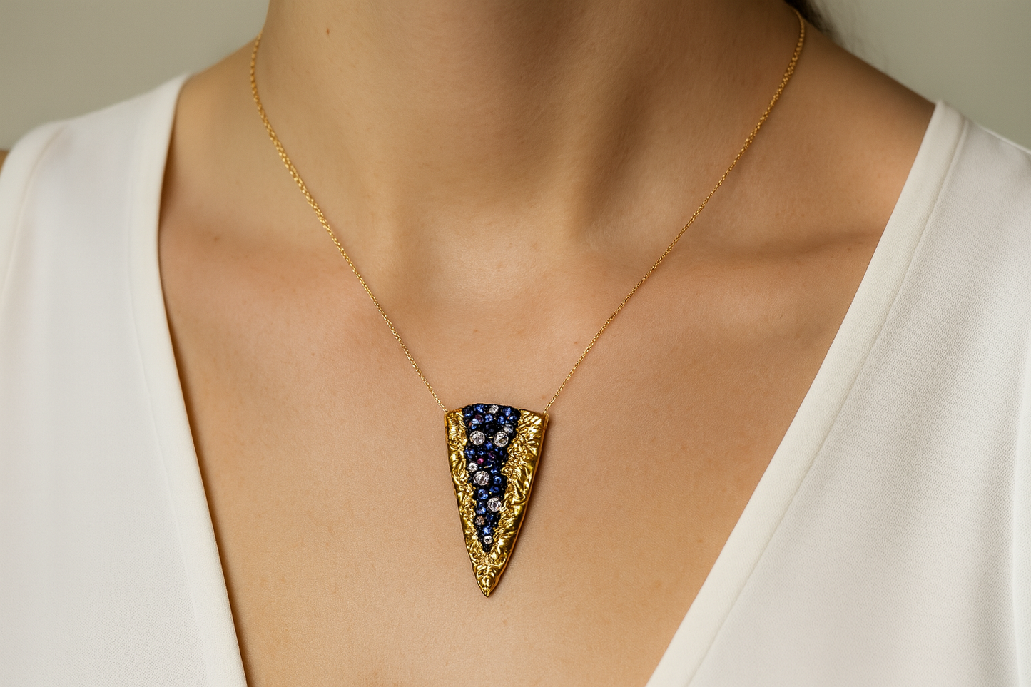 Generated lifestyle image of the jewelry piece being worn