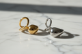 Gold and Silver Liquid Loop Rings