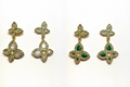 Gold Flower Drop Earrings — Both Colorways