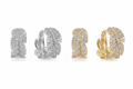 Gold & Silver Pavé Leaf Huggie Earrings