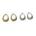 Golden Silver Raindrop Pavé Stud Earrings