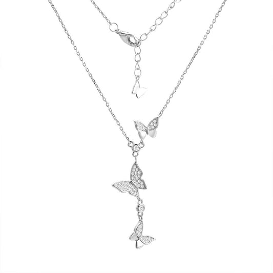 Moonlit Flutter Necklace-Silver LM