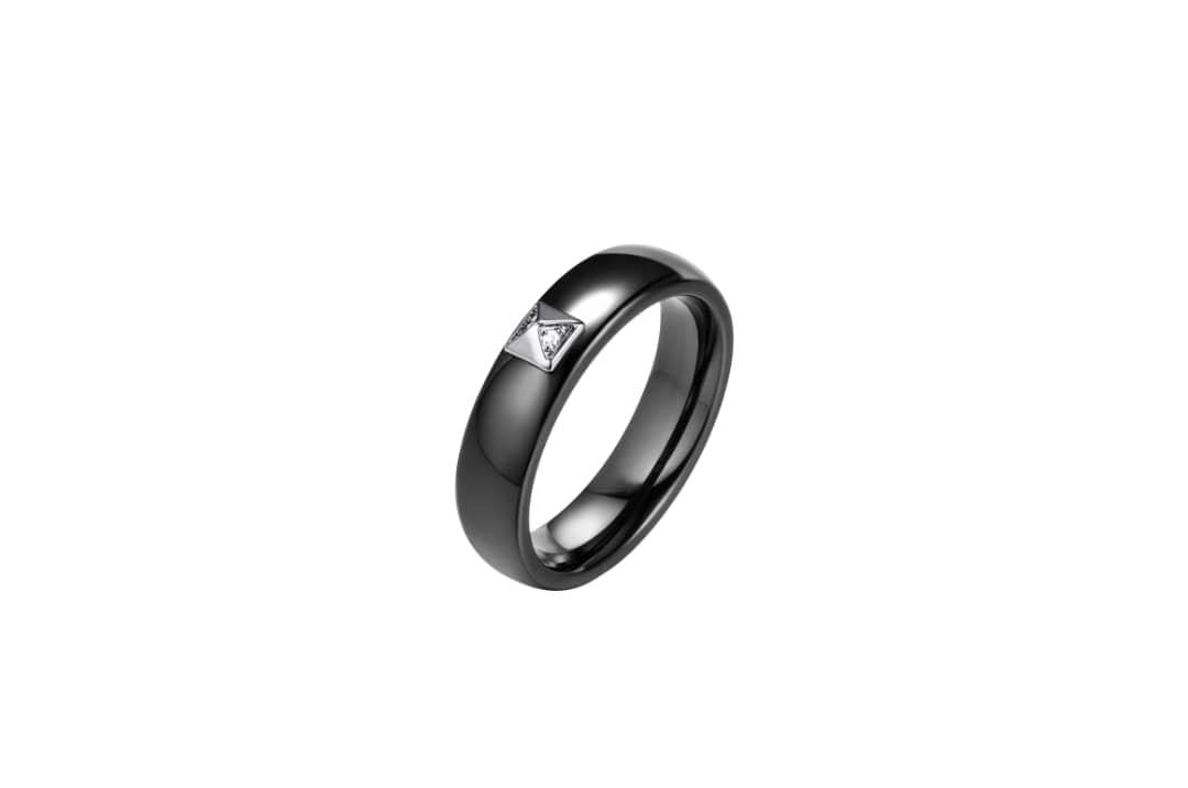 Obsidian Point Ring-Silver LM