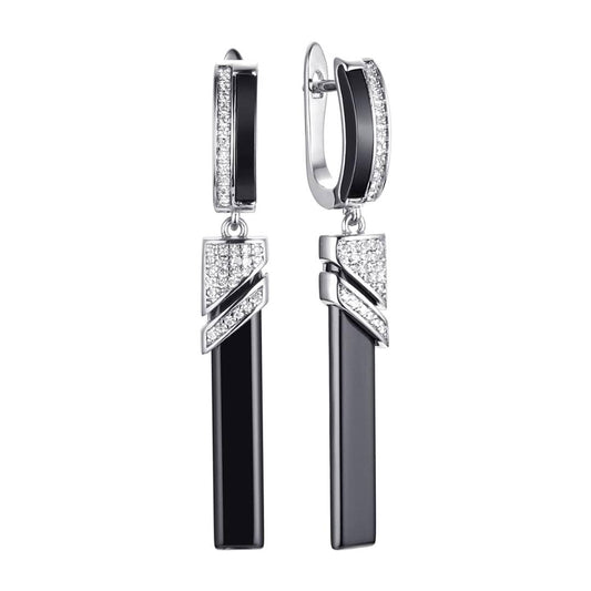 Midnight Prism Drop Earrings- Silver LM