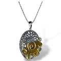 "Ethereal Swirl Filigree Necklace-Two Tone "LM"