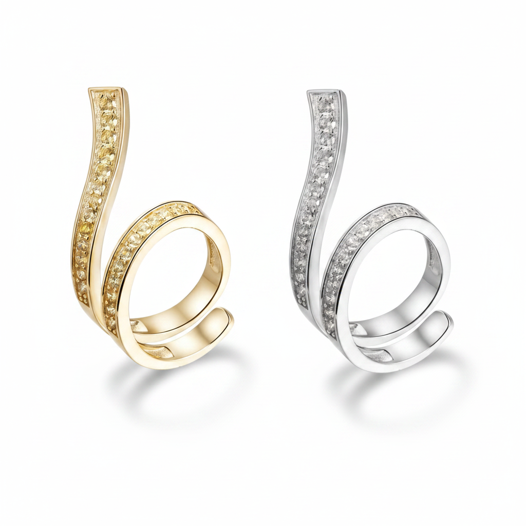 Les Ondes de Lumière Ring – Gold & Silver