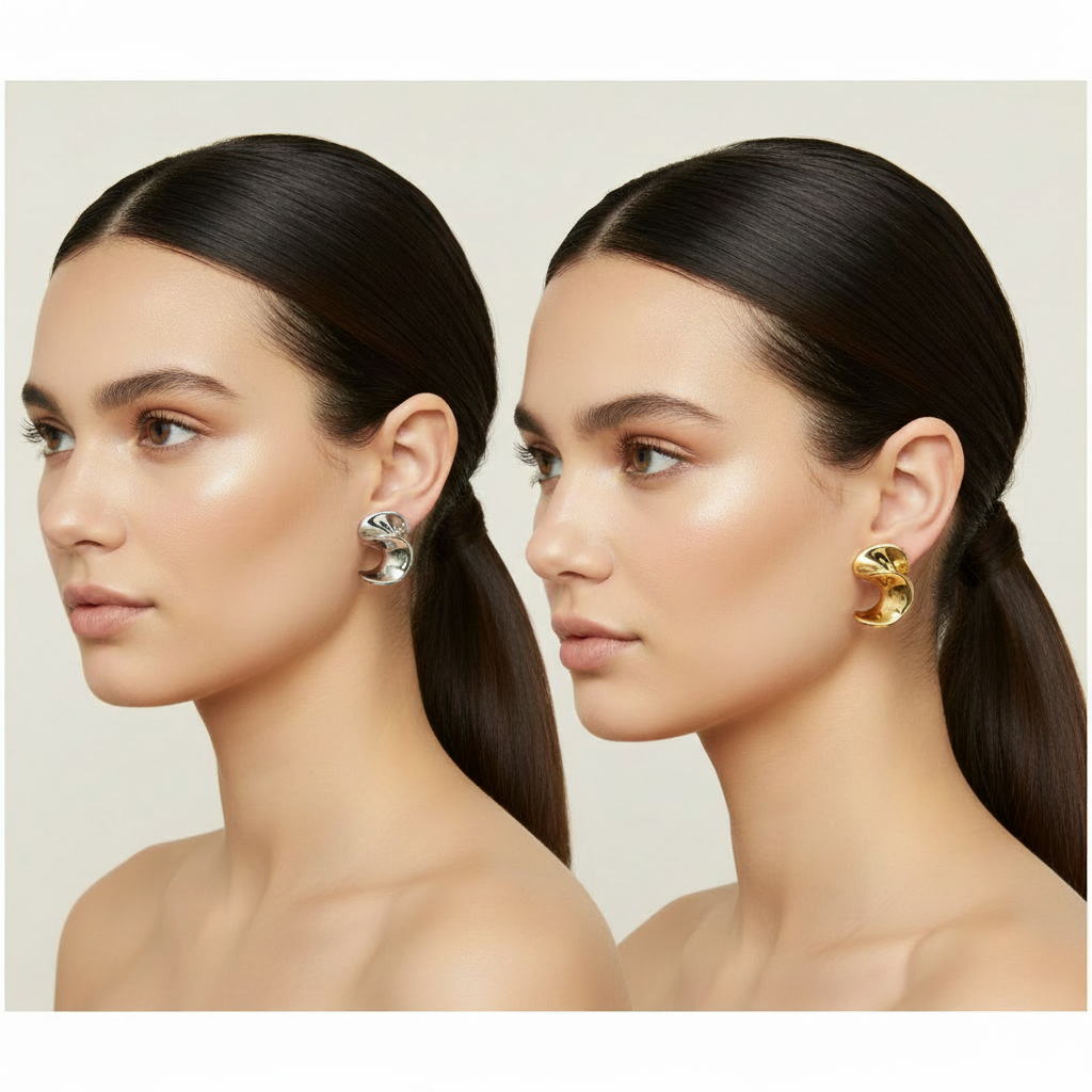 Liquid Luxe Earrings Gold & Silver - Smaller
