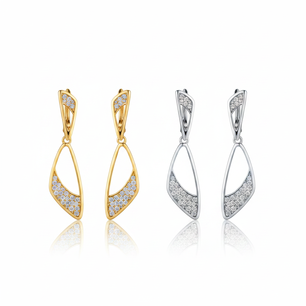 Lumière Élégante Earrings – Both Pairs Gold & Silver