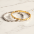 Luxe Beam Bangle Gold & Silver on Marble