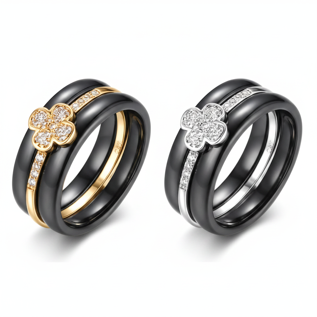 Midnight Clover Band – Gold & Silver, Full Black Interior