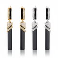 Midnight Prism Drop Earrings – Gold & Silver