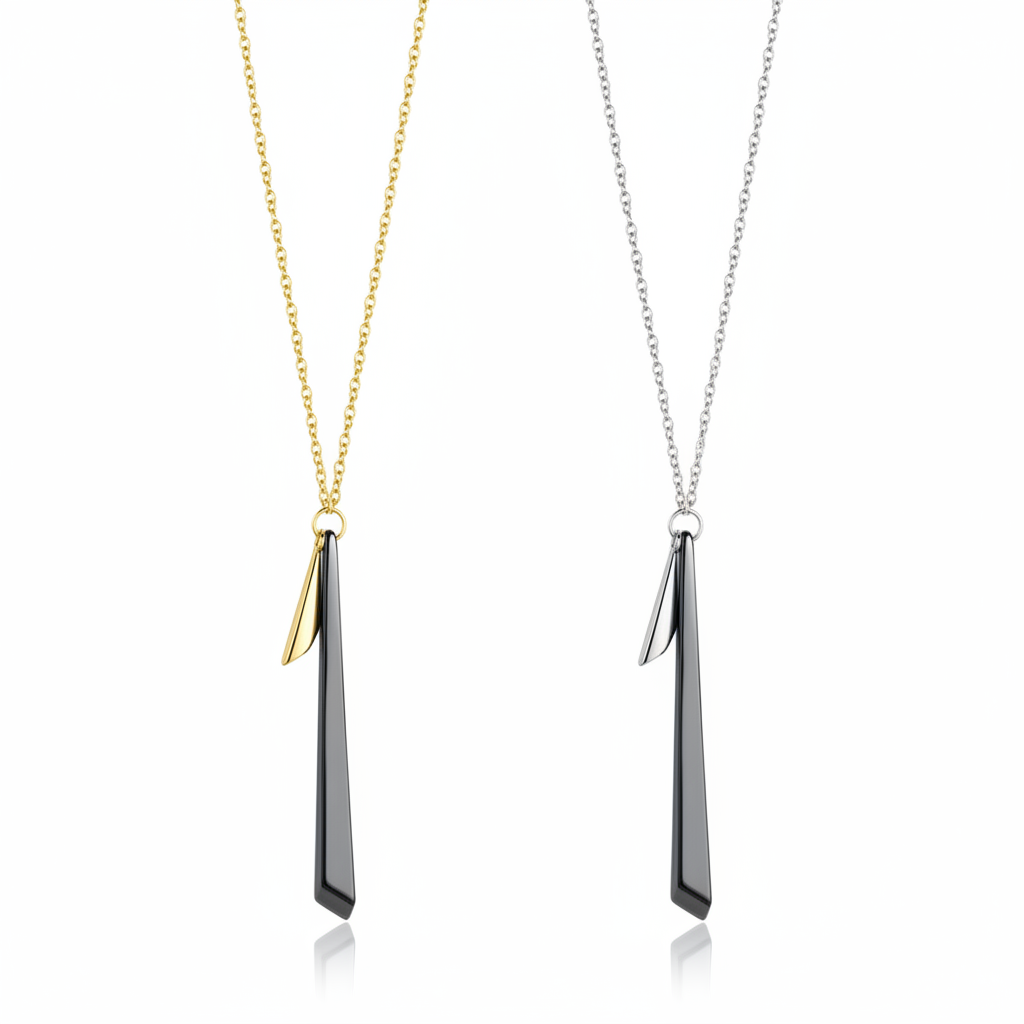 Midnight Shard Pendant – Gold & Silver