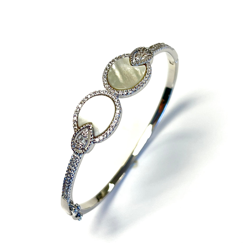Serene Drops Bangle-Silver "LM"