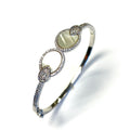 Serene Drops Bangle-Silver "LM"