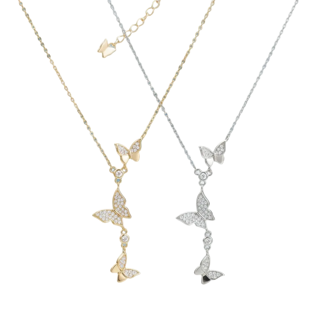 Moonlit Flutter Necklace – Gold & Silver