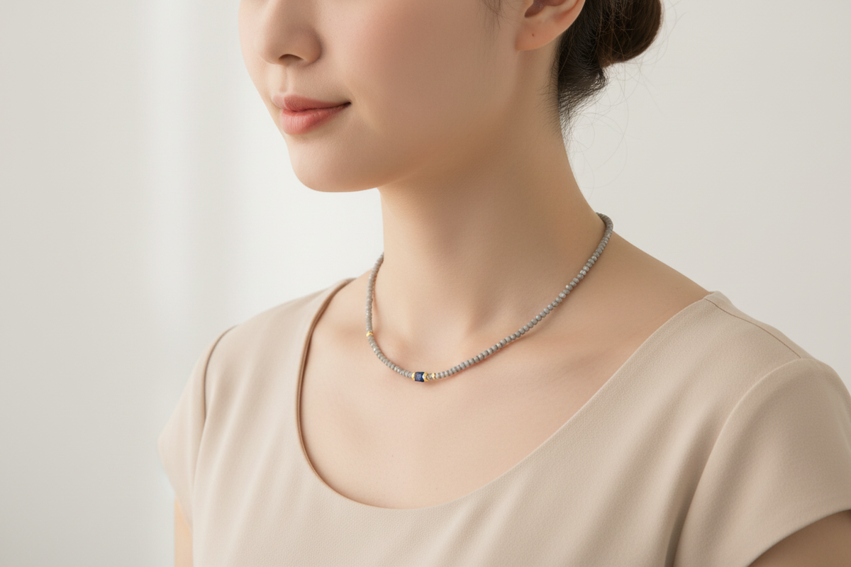 Moonlit Mist Necklace on Model