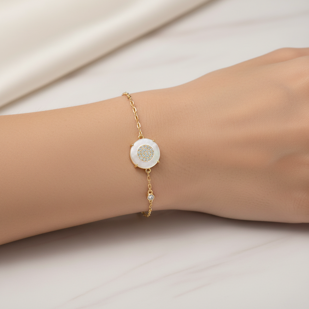 Mother of Pearl Bracelet on Model