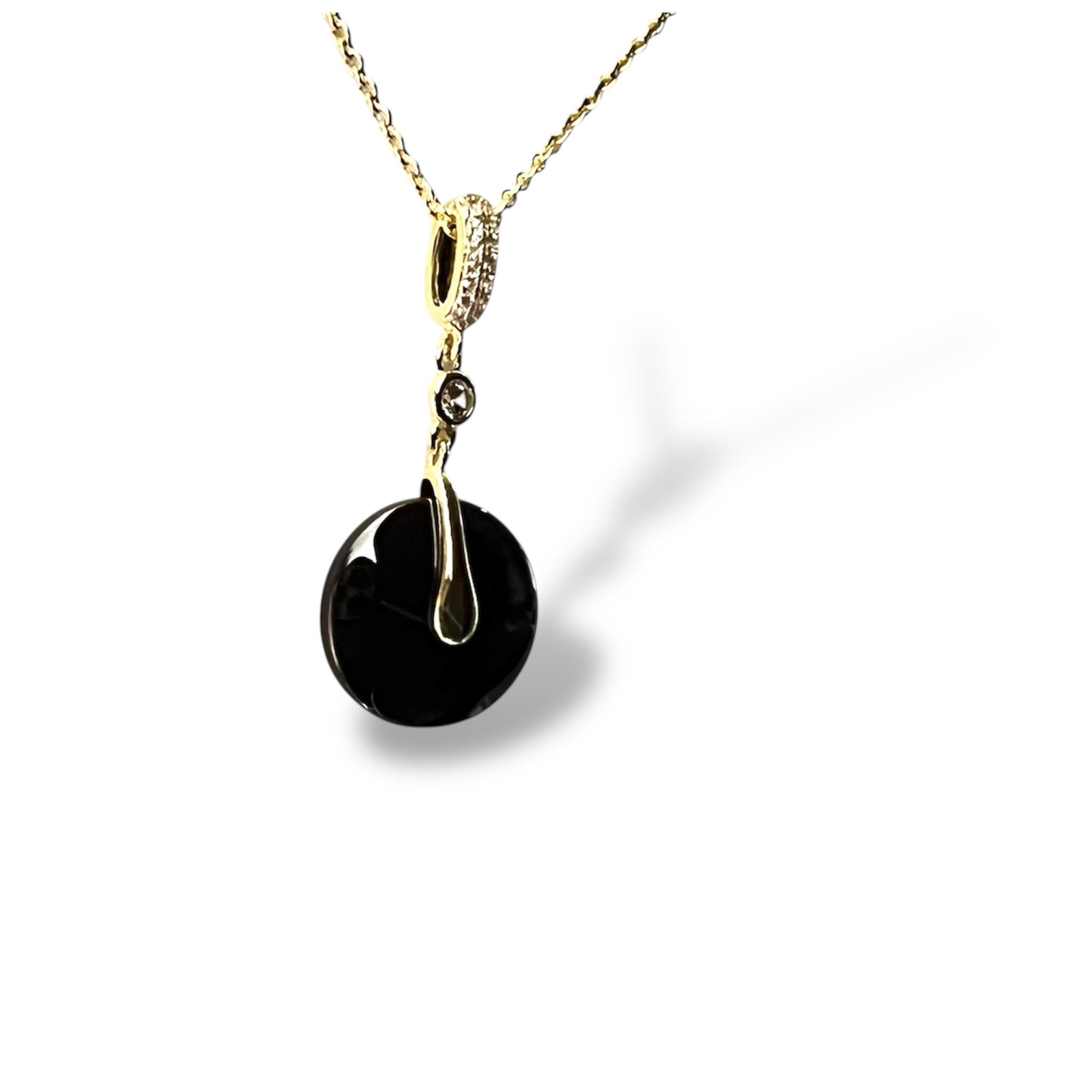 Noir Eclipse Drop Necklace-Gold LM