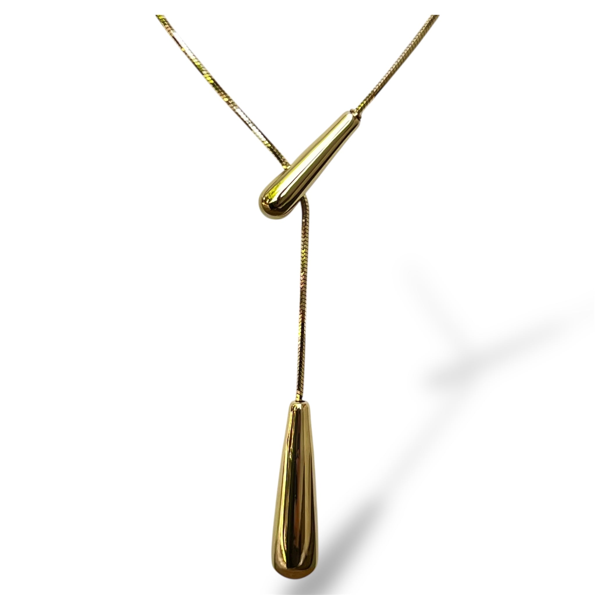 Golden Teardrop Lariat "LM"