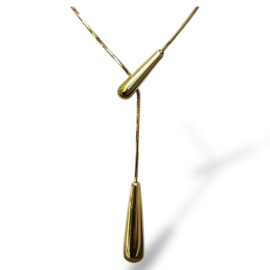Golden Teardrop Lariat-Gold LM