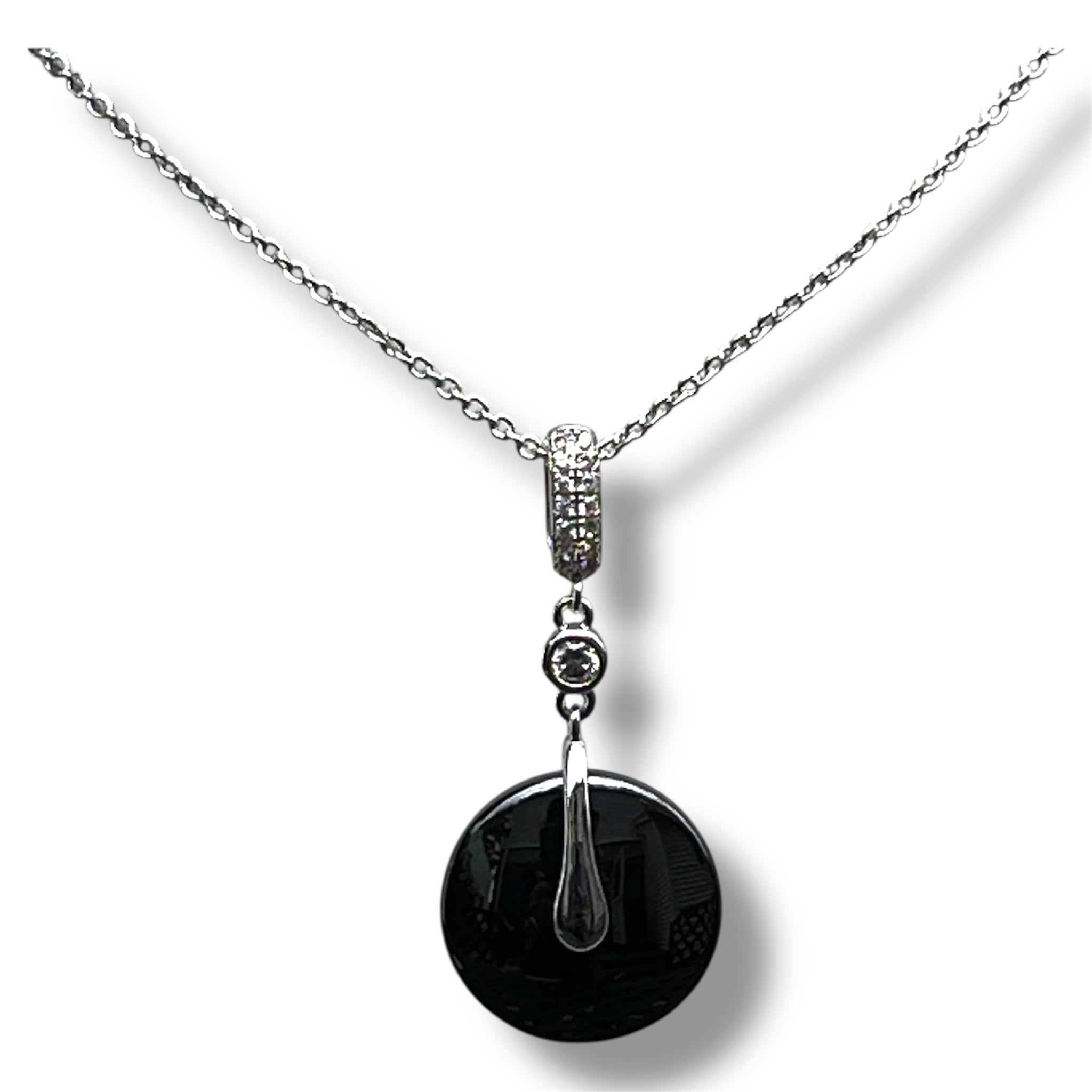 Noir Eclipse Drop Necklace "LM"
