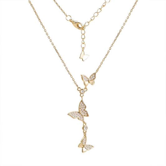 Moonlit Flutter Necklace-Gold LM