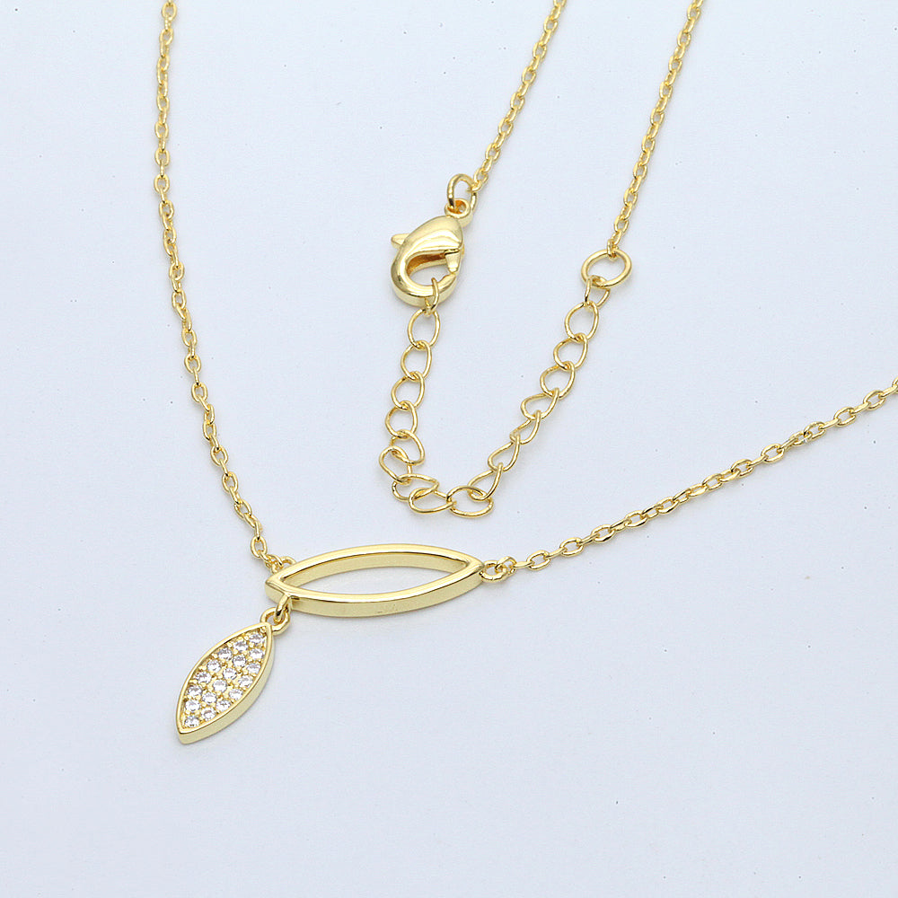 Golden Glint Drape Necklace "LM"