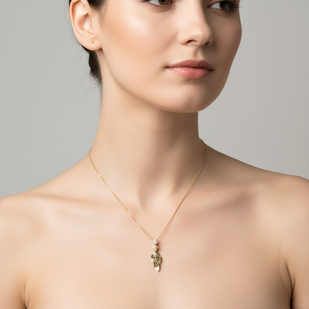 Necklace on model