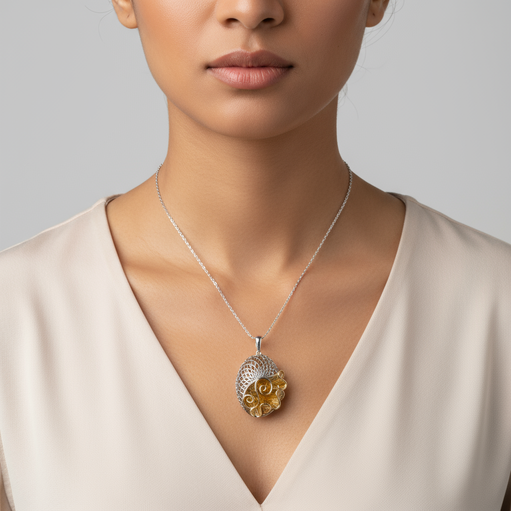 Necklace on model