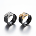 Obsidian Crest Ring – Gold & Silver, Black Interior