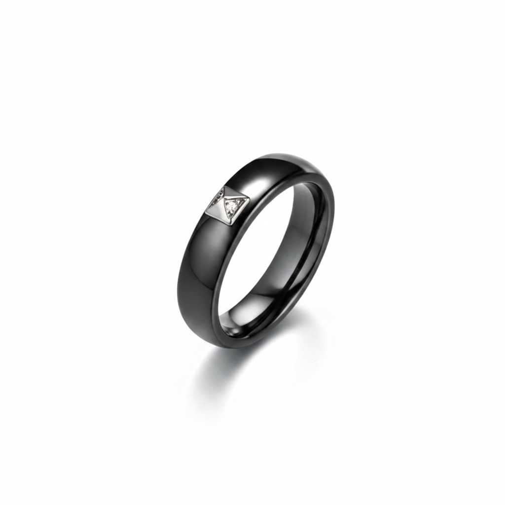 Obsidian Point Ring – Silver