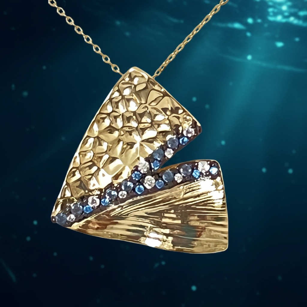 Ocean Crest Pendant on Deep Ocean Background