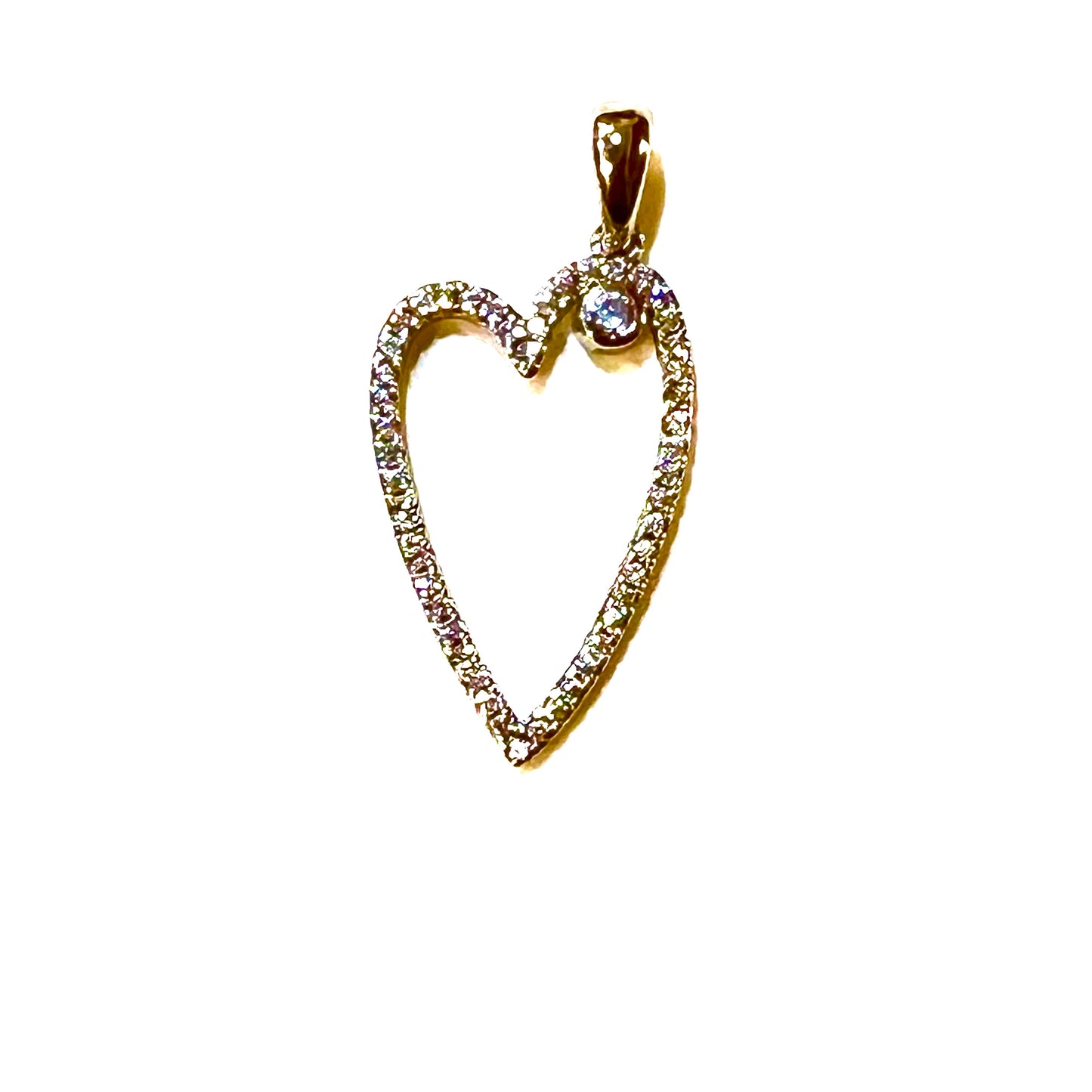 Crystal Whisper Heart Pendant-Gold LM