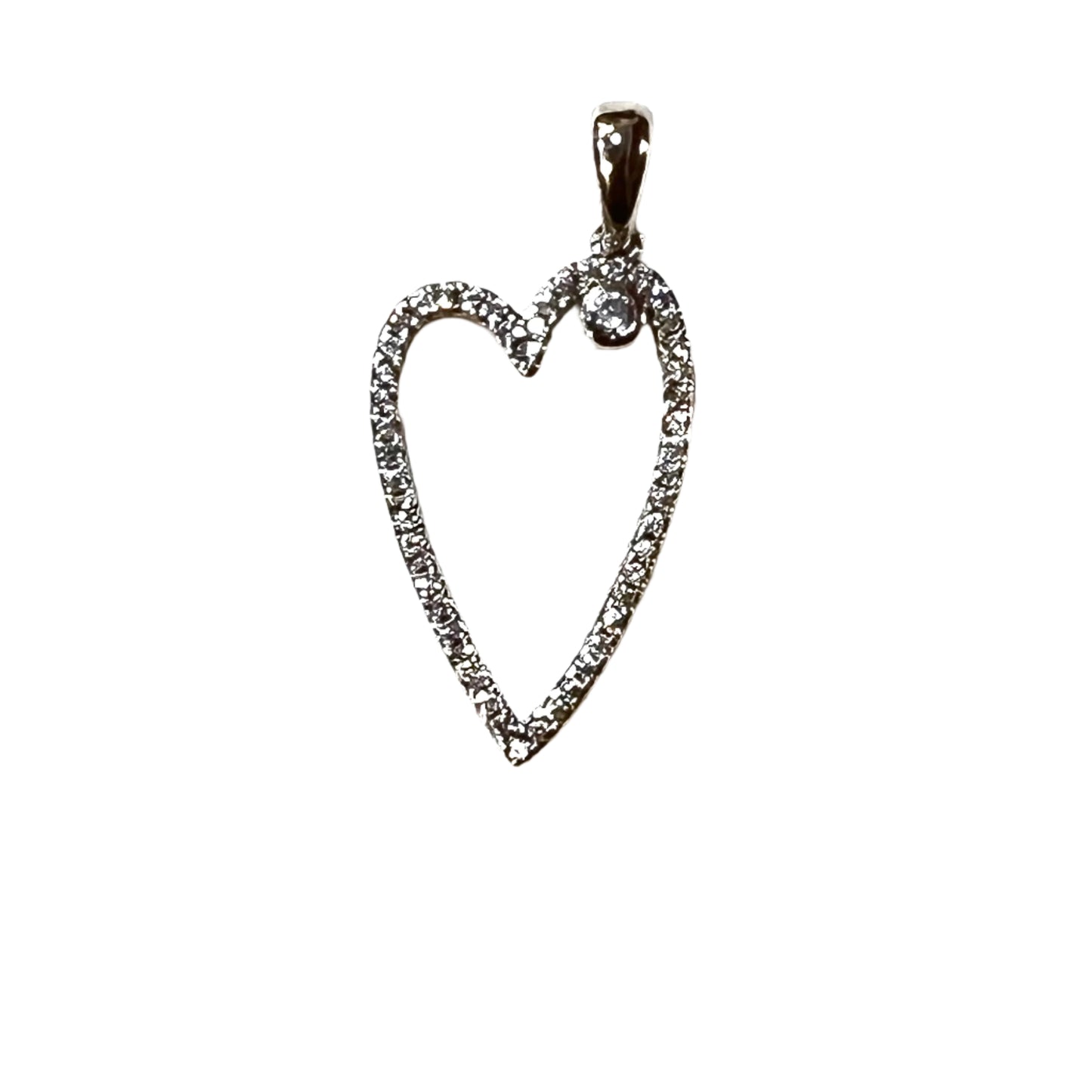 Crystal Whisper Heart Pendant-Silver LM