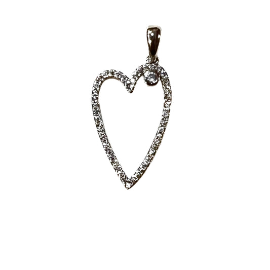 Crystal Whisper Heart Pendant-Silver LM