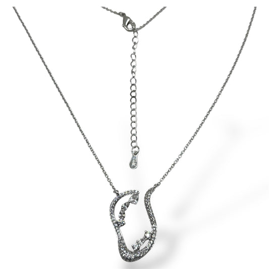 Eternal Wave Necklace-Silver LM