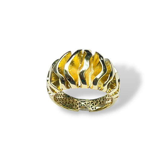 Golden Flame Wave Ring-Gold LM