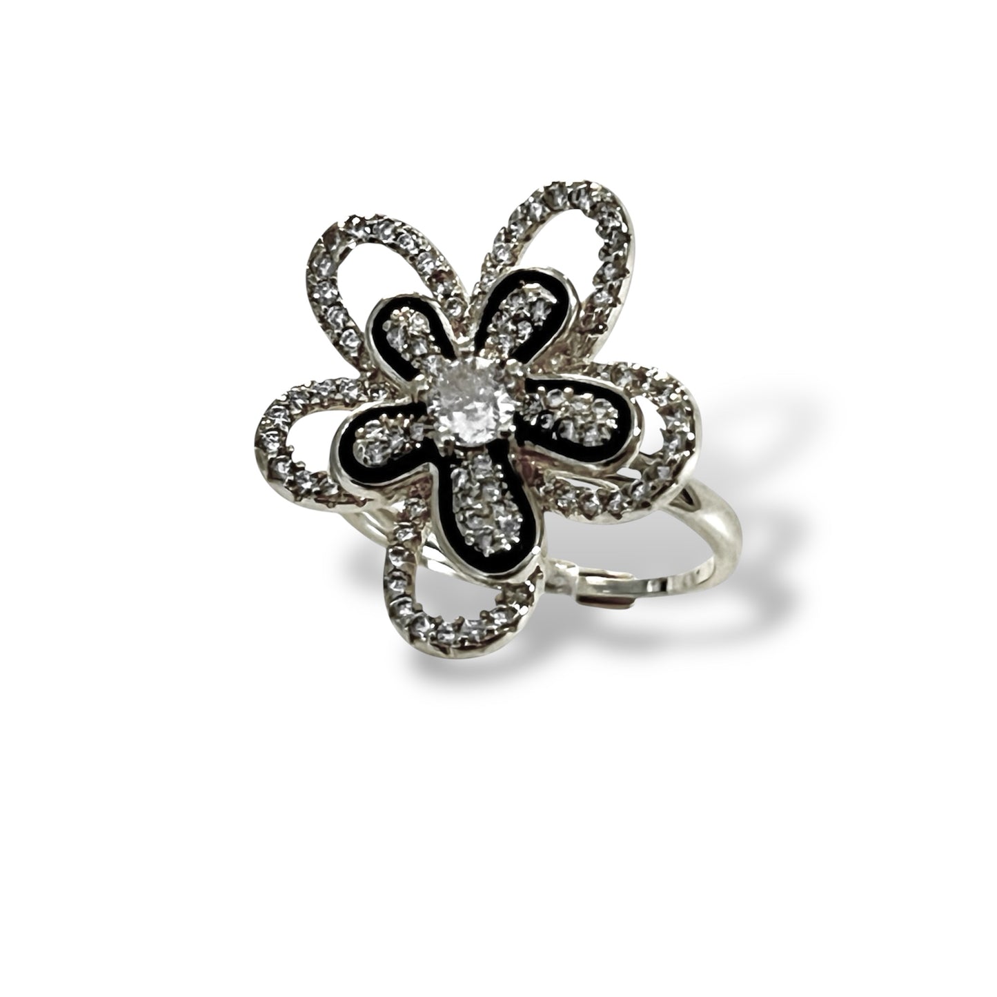 Radiant Bloom Adjustable Ring-Silver LM