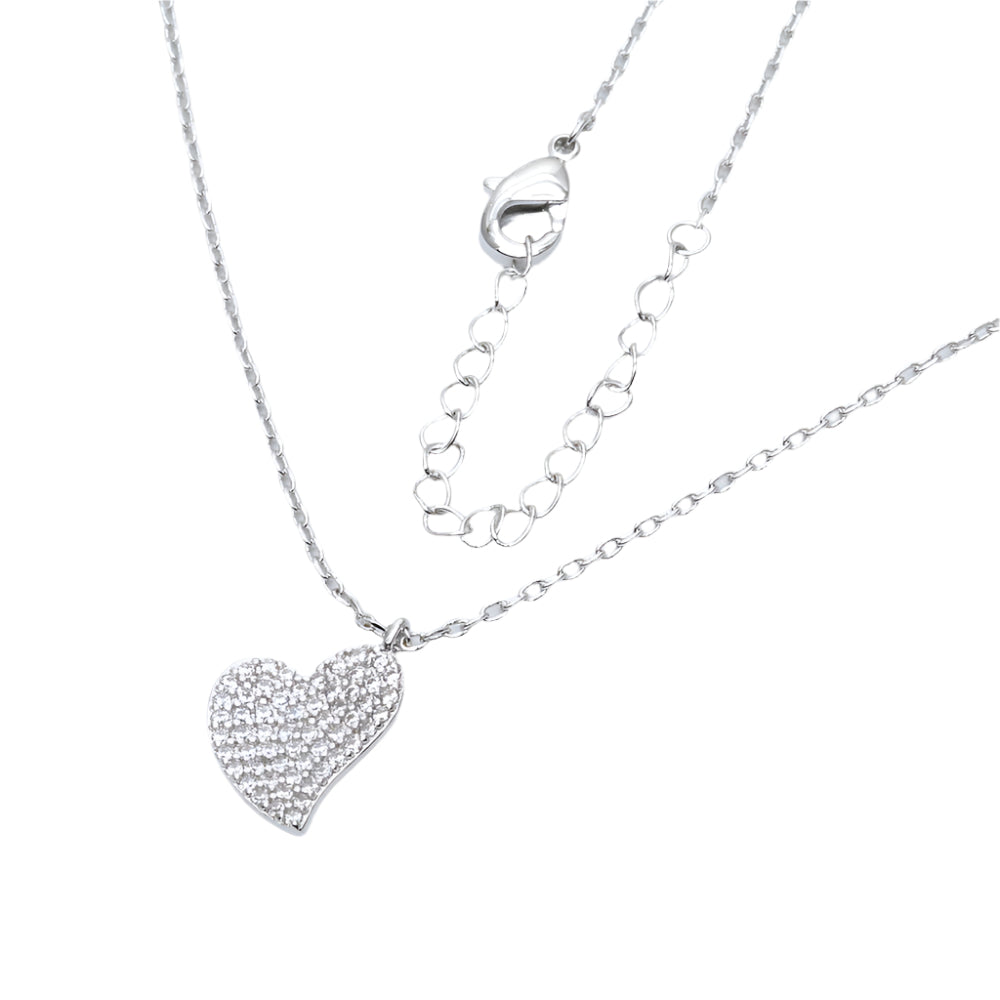 Radiant Heart Pavé Necklace-Silver LM