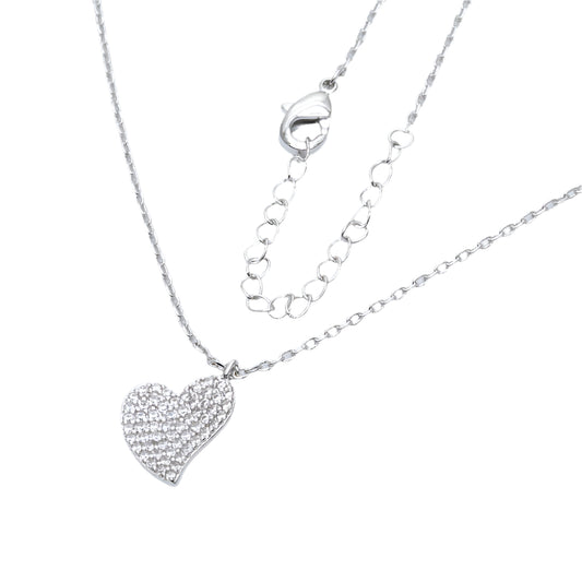 Radiant Heart Pavé Necklace-Silver LM
