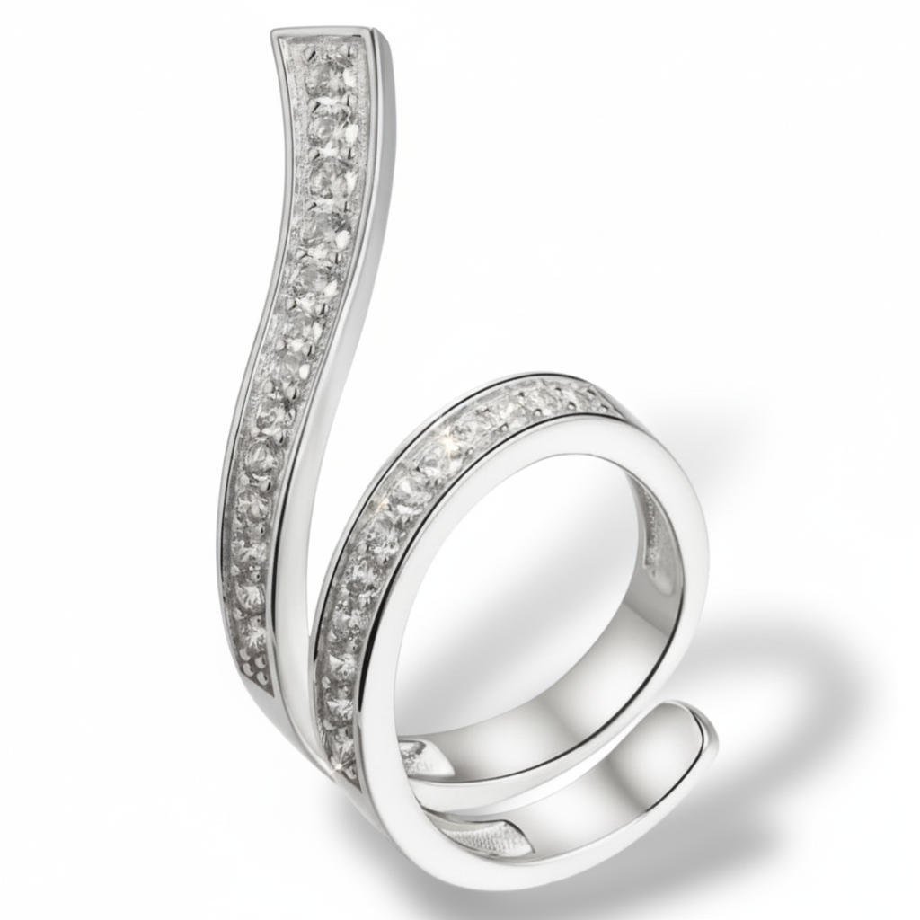 Silver pavé ear cuff
