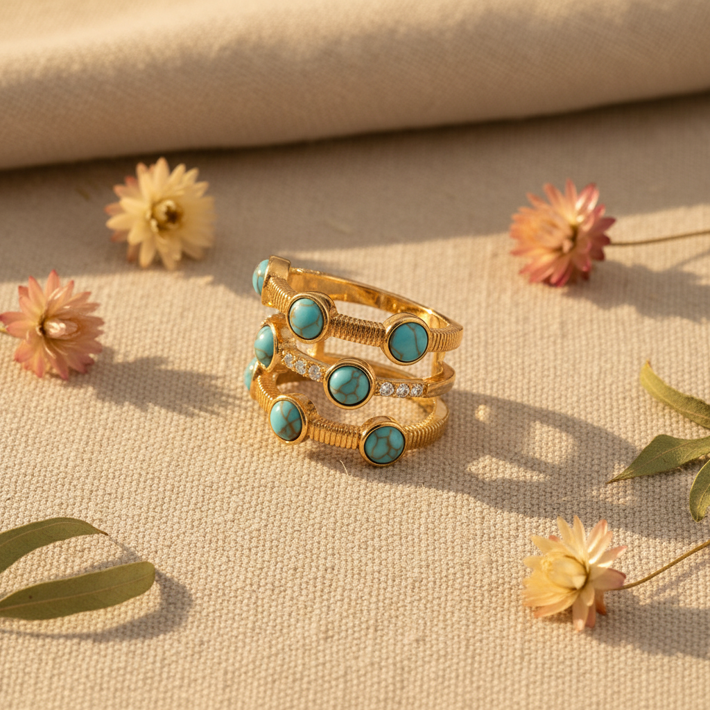 Turquoise Ring Flat Lay