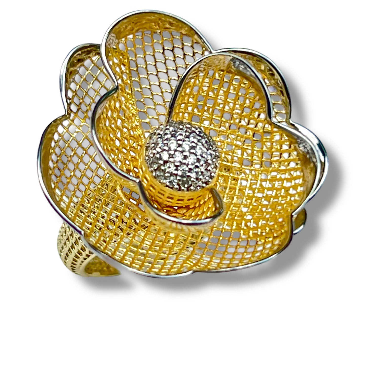 Golden Blossom Filigree Ring-Gold