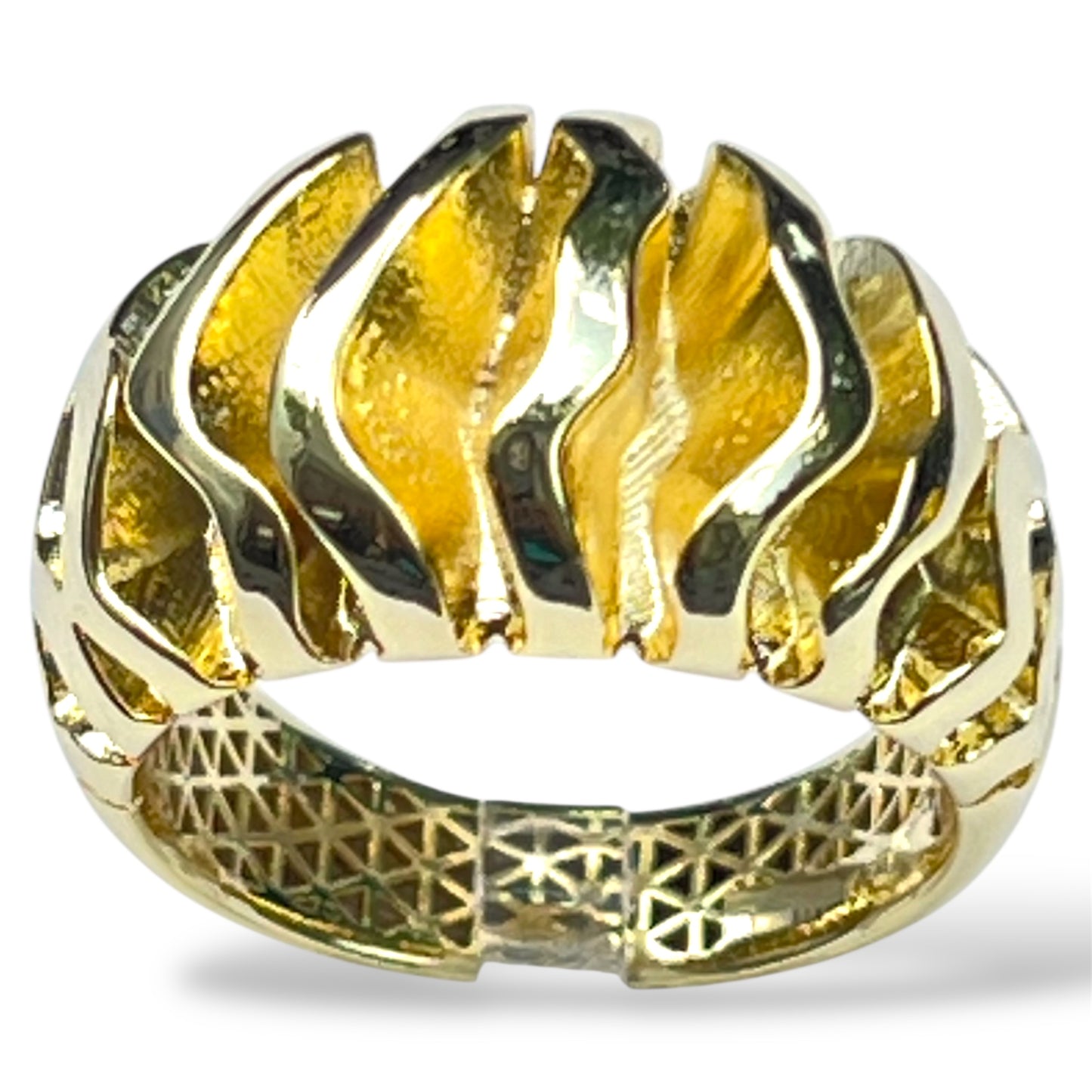 Golden Flame Wave Ring-Gold LM